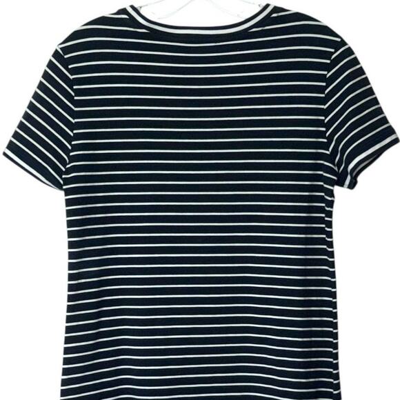 Tommy Hilfiger Striped Shirt Dress Size Medium Logo Casual Size Medium Navy Blue - Picture 4 of 11